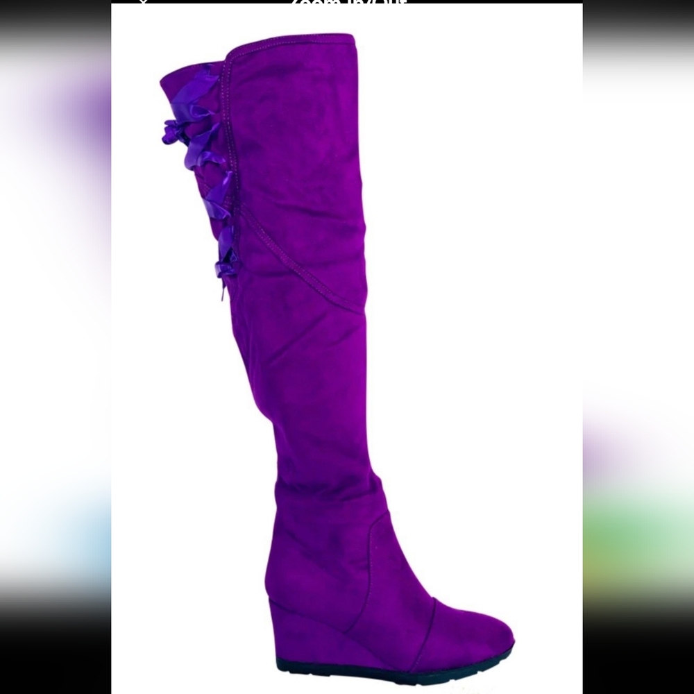 Women's knee high wedge boots
